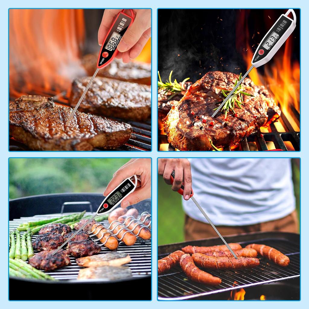 Coollooda Digital Kitchen Thermometer for Cooking, Waterproof, -50℃ To 300℃, Fast Reading (3-6 Seconds), High Precision, Suitable for Baking,