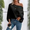 Fashionable Women's Off-shoulder Blouse, Loose Asymmetrical Top