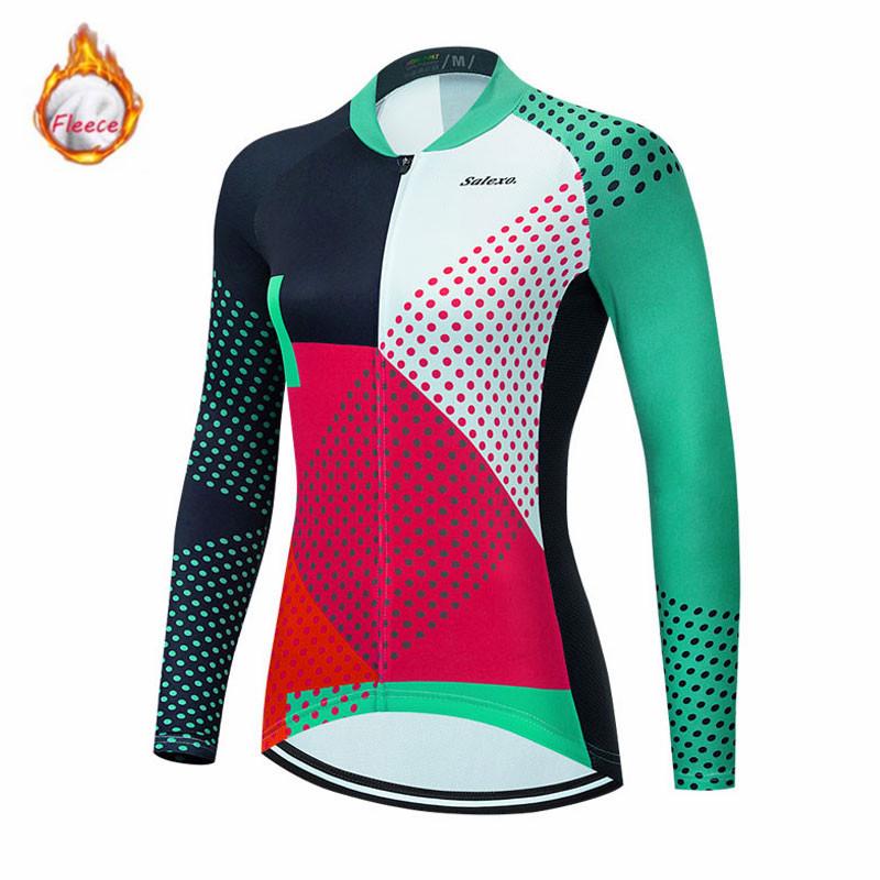 Women 2026 Winter Velvet Warm Thermal Fleece Winter Cycling Clothing Long Sleeve Jersey Suit Triathlon Outdoor Riding Bike MTB Clothing Jersey