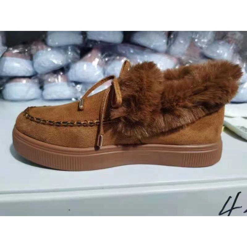 2 Autumn and Winter Round Head Thick-soled Warm Cotton Shoes Large Size Women's Shoes Bag Shoes Snow Boots Doudou Shoes