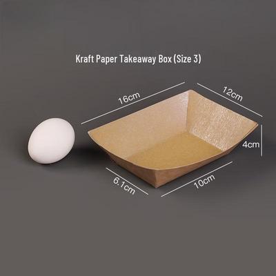 Disposable Kraft Paper Food Boat Trays