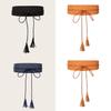 Trendy Boho Fringe Rope Waist Belt Handmade Wide Faux Leather For Casual Women Fashion