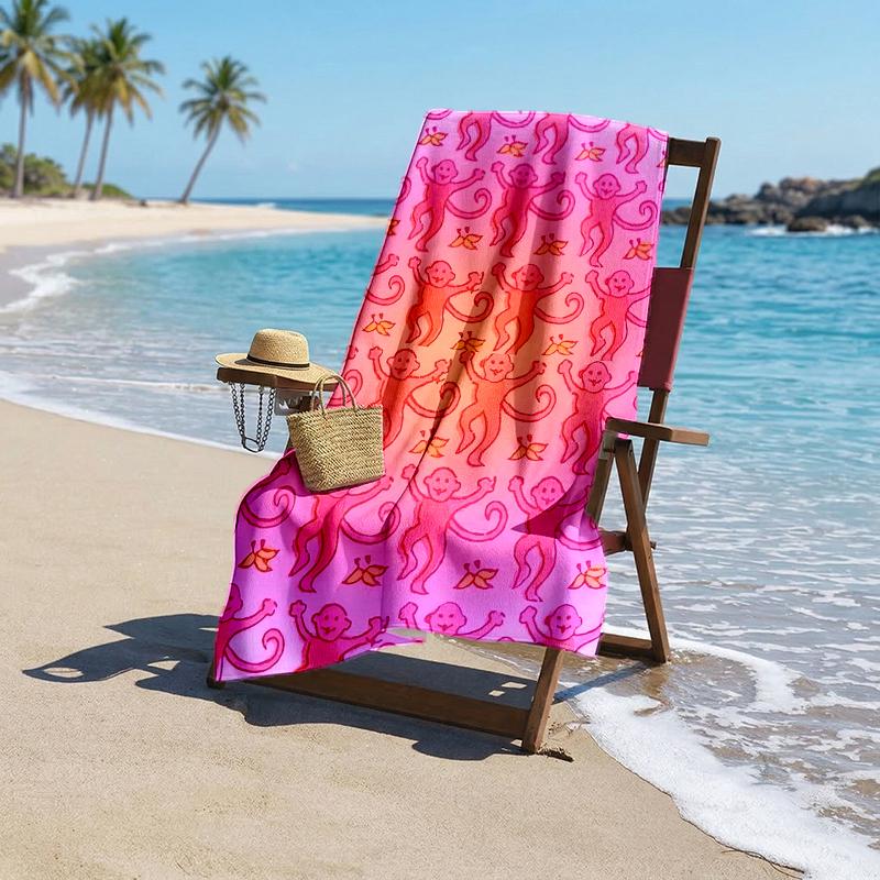 Monkey Fashion Beach Towel: Ideal for Summer Adventures Soft, absorbent and quick drying suitable for swimming and bathing