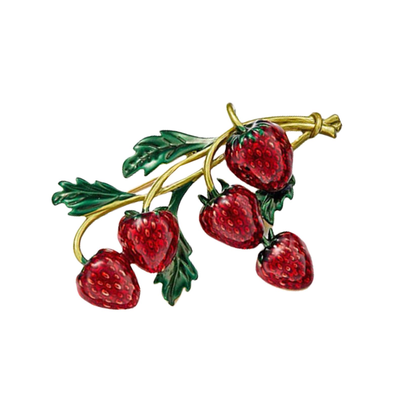 

Модная изысканная булавка на лацкан в виде клубники с капающими масляными узорами, контрастный аксессуар для костюмов для вечеринок T1