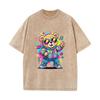 SX-26 MINISO 2026 Summer Vintage Wash  Printed Pure Cotton Shoulder Style Men's and Women's Round Neck Short Sleeved Couple T-shirt