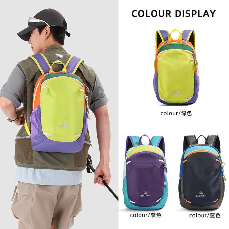 Schoolbag new 1011 contrasting color casual backpack high value schoolbag female student simple and lightweight outdoor travel bag