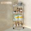 Bathroom Rolling Storage Rack: 2 to 4-Layer Multi-Tier Movable Organizer for Toilet and Washbasin Areas