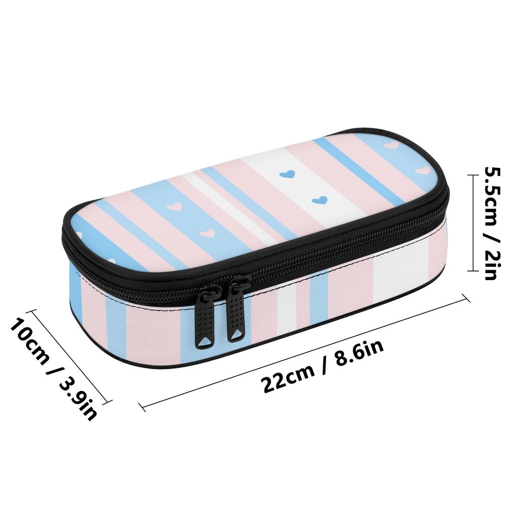 Pen Case Simple Design 300D Polyester Secure Zipper Closure with Main Compartment Mesh Pocket and Pen Slots for Students