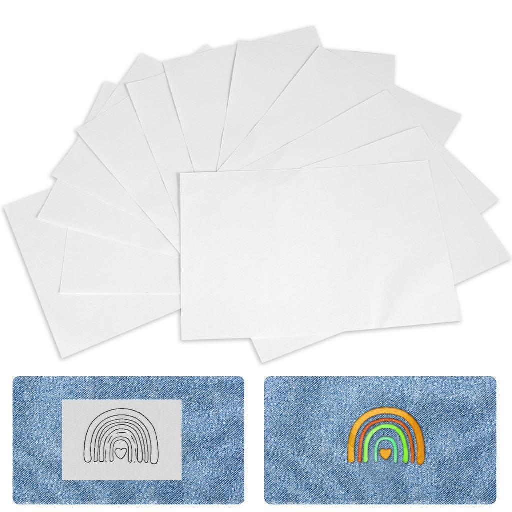 12Pcs Sticky Water Soluble Embroidery Stabilizer Printable Embroidery Backing Stabilizer Self-Adhesive for Clothes 8.26x11.7in