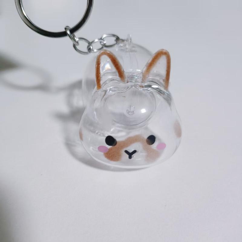 

Мультяшний прозорий ящик для зберігання на пам ять про домашнього улюбленця Брелок Милий тваринний кролик Хутряний органайзер Брелок-підвіска для сумки Сувеніри для домашніх тварин
