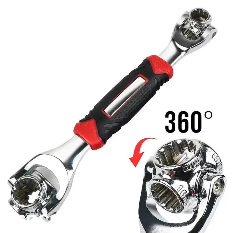 New 52 in 1 Tools Socket Works Universal Ratchet Spline Bolts Sleeve Rotation Hand Tools 360 Degree Multipurpose Tiger Wrench