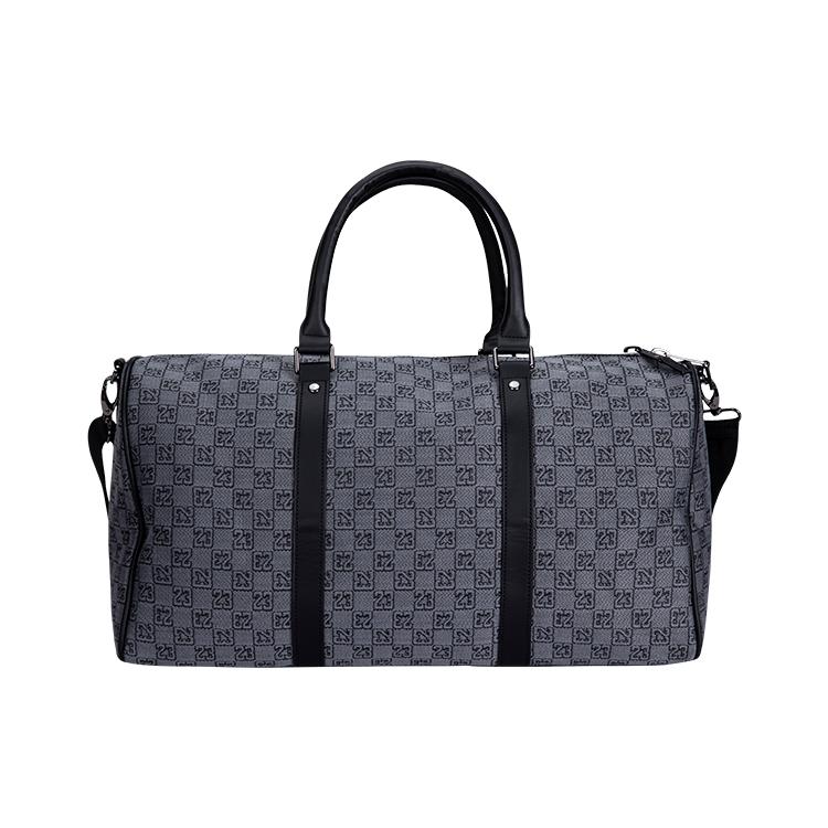 Jordan Bolsa de Poliéster com Zíper e Estampa Xadrez de Grande Capacidade Bolsa de Viagem Unissex Cinza Escuro JD2413019AD002