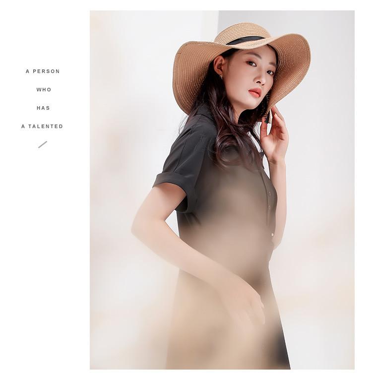 Shirt Skirt, Summer Commuting Temperament, Simple Women's Mid Length Dress