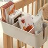Large Capacity Bedside Storage Rack Adjustable Plastic Bedside Hanging Basket Partition Hanging Storage Rack Bedroom