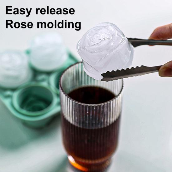 Rose Ice Cube Mold Food Grade Silicone Tray for Cocktails Whiskey Bourbon Easy Release BPA Free Ice Cube Maker