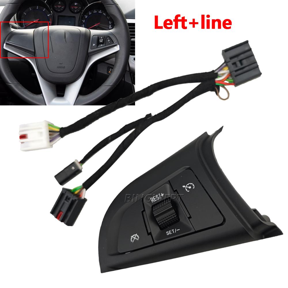 NEW For Chevrolet Cruze 2009-2014 Multifunction Steering Wheel Button Cruise Control Switch Bluetooth Audio Cruise Speed Control Left-wire