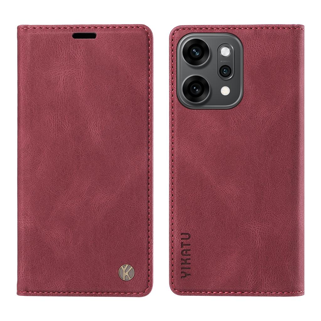 For Oppo Reno14 Pro 5G (China)/Oppo Reno14 Pro 5G (Global) Leather Cover YIKATU YK-004 Skin-Touch Wallet Phone Cases