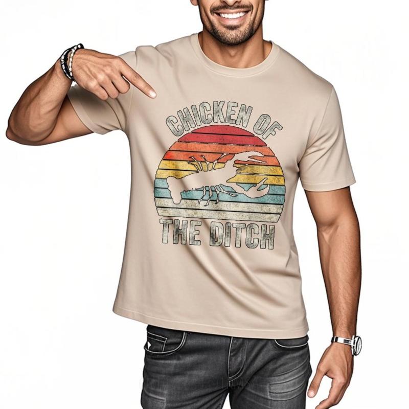 Solid Color Unisex Oneck Tshirt Fashion Chicken Of The Ditch Lobster Sunset Design Trendy For Her Teeshirt Cheap Tshirt Black