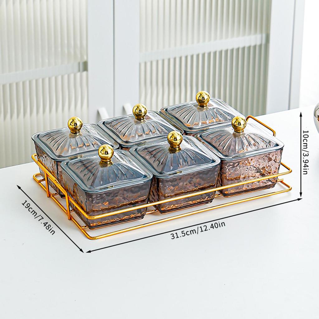 Serviertablett Keksglas mit Gestell Nordische Servierplatte Lebensmittelaufbewahrungsbehälter für Küche Gewürz Nuss