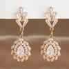 Vintage Crystal Zirconia Stainless Steel Earrings for Women Fashion Star Pendant Ear Piercing Earring Bridal Wedding Jewelry
