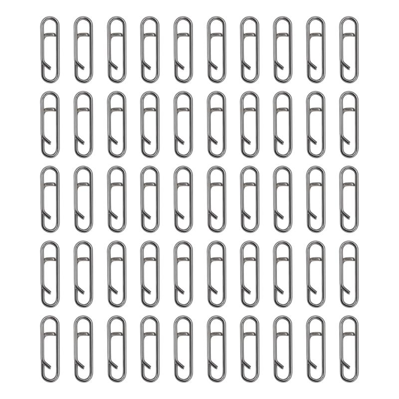 50Pcs Fishing Clip Connectors Quick Changing Connector for Lures Power Fishing Clip Stainless Fast Snaps Speed Clip