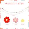 Handmade Crochet Flower Garland, Knitting Wool Spring Bunting Floral Ornaments, Colorful Flower Hanging Garland for Boho 1st Birthday Party Supplies,