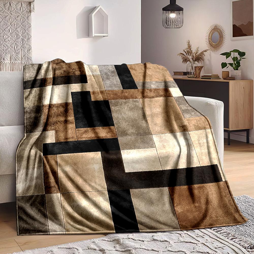 1Pc Abstract Geometric Blanket Soft And Comfortable Casual Warm Camping Travel Christmas Halloween Xmas Gift M92825