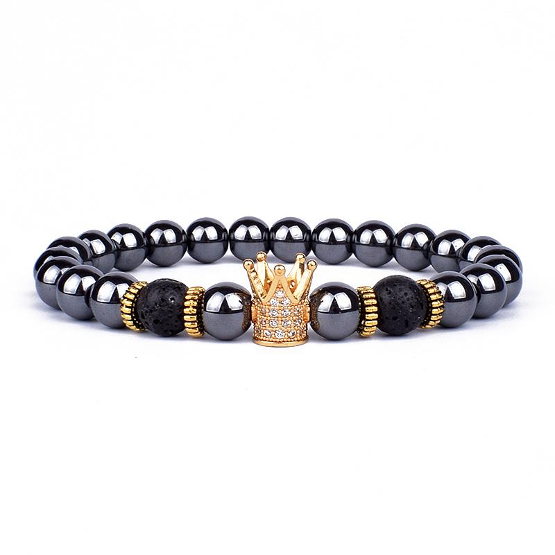 Vintage Lion Head Beaded Bracelets Men Obsidian Lava Stone Dog Paw Charm Bracelets & Bangles for Women Friendship Jewelry Gift
