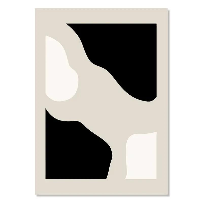 Bohemia Line Poster, Geometric Leaf, Rainbow Decoration, Abstract Painting, Canvas Painting, Picture for Living Room Decor