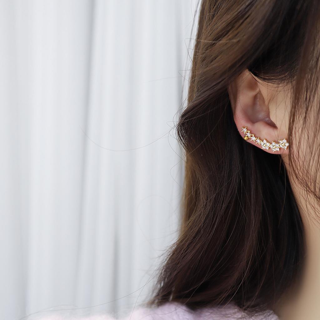 Design Fashion Jewelry 14K Real Gold Plating AAA Zircon Multiple Star Earrings Elegant Women's Wedding Party Earrings