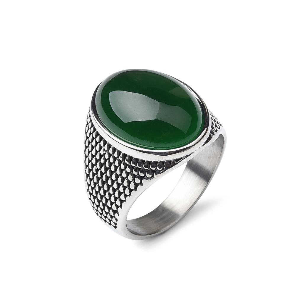 Men's/Women Many Gemstone Style 316LStainless Steel Onyx Scale Texture Rings Classic Fashion Trend Jewelry High Quality Product