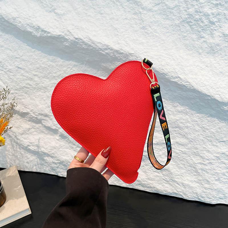 Heart Shape Pu Bag Wild Student Women Handbags Shoulder Bag Female Japanese Harajuku Diagonal Crossbody Bags For Girl Pouch