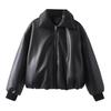Summer New Women's Clothing, European and American French Design Sense Fashion Internet Celebrity Protein Leather Thickened Leather Cotton Coat
