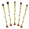 Rose Makeup Brush Set With Gold And Rose Gold Handles For All Skin Types Gift For Women