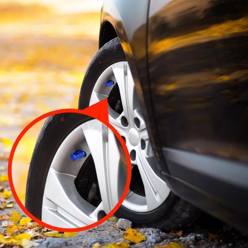 4PCS Automotive Tire Valve Cap Aluminum Alloy Explosion Proof Valve Cap Valve Core Cover Motorcycle Valve Cap Tire Universal