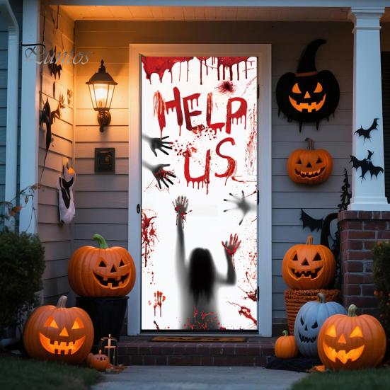 Clear Halloween Window Clings Blood Stickers, Patterns Waterproof And Scratch-Resistant PVC Decals, Removable Stickers for Home Living Room