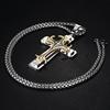Stylish Men's Cross Necklaces, Waterproof Stainless Steel Catholicism Cross Pendant Collar, Prayer Religious Faith Jewelry
