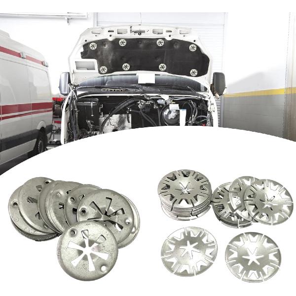 Spritzschutz und Radkasten-Aufsteckhalterungen 30-mm-Mutter Befestigungsclip Isolierklemme Unterboden Auspuff-Hitzeschild-Unterlegscheibe