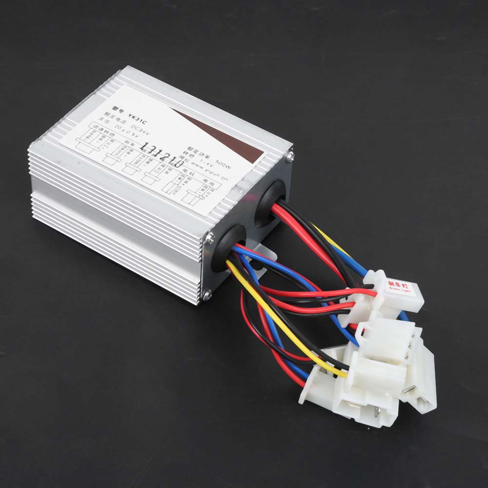 24V 500W Elektrické kolo Plynová Rukojeť Kartáčovaný Ovladač Příslušenství s 9 Světly a Zámkem
