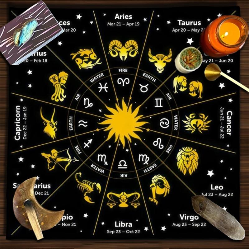 Tarot Card Tablecloth Altars Cloth 12 Constellations Tablecloth Home Decors