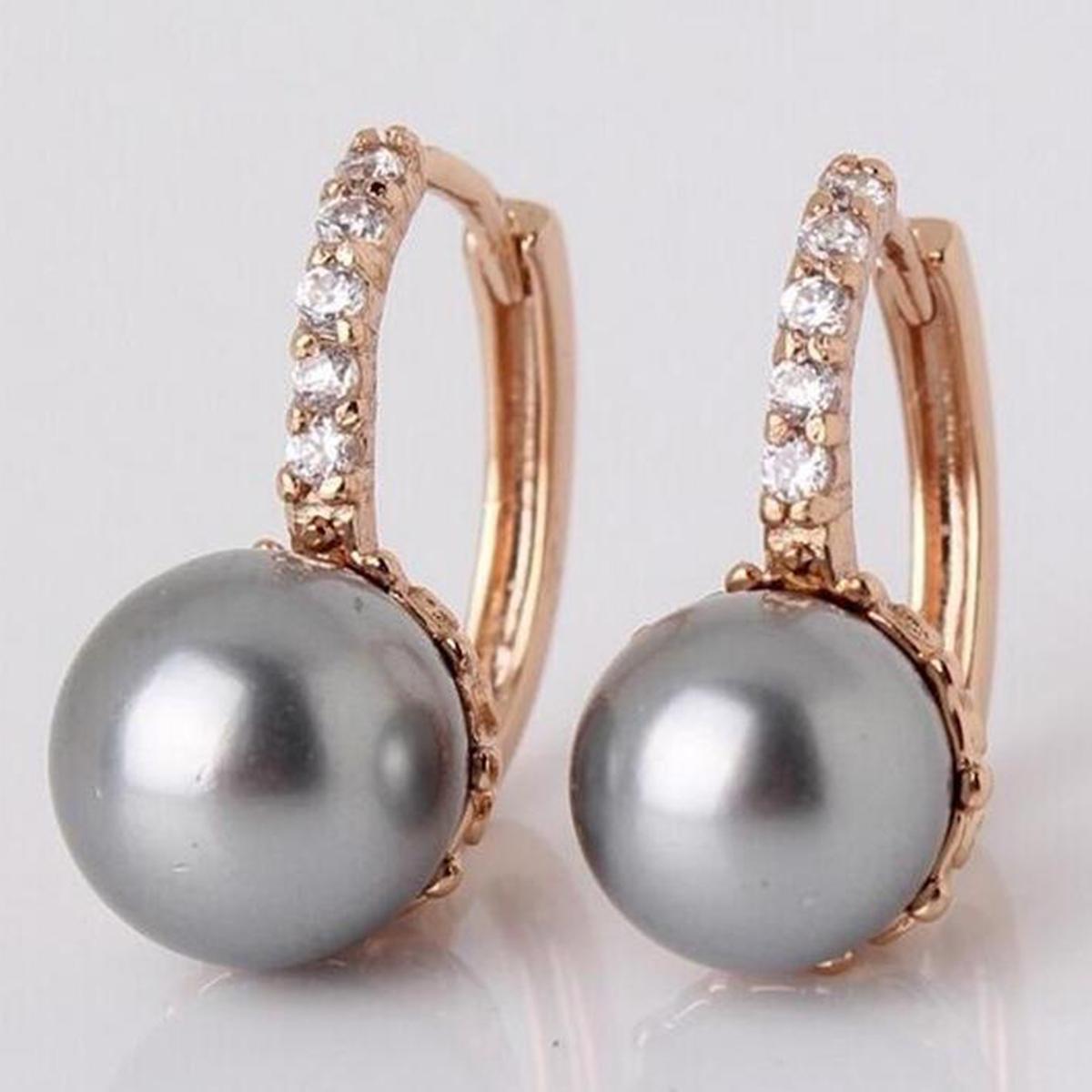 

Elegnat женские серебряные обручальные серьги с искусственным жемчугом CZ