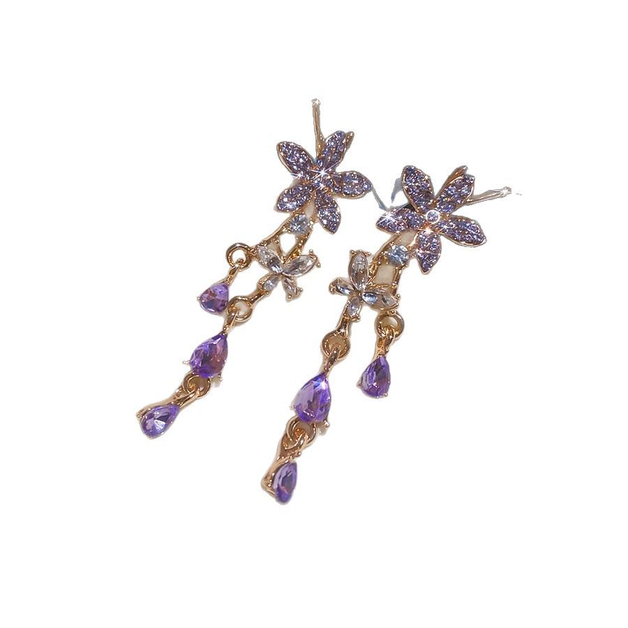 Diamond Crystal Star Tassel Pearl Earrings: Luxurious High-end Fashion Studs