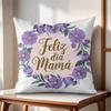 Feliz Dia MaMa Cushion Cover Natural Linen Organic Fabric DoubleSided Printing Couch Pillow Covers Home Decor