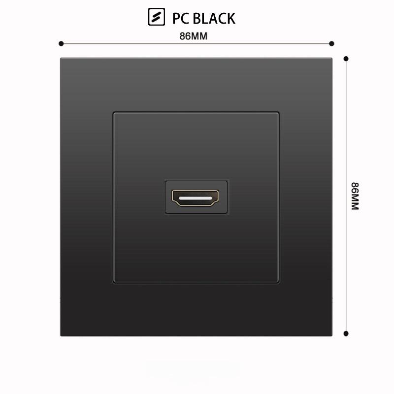British 13A Socket with USB-C Fast Charging, Hong Kong & Macau Version, Black 3-Hole Square Pin 86 Panel