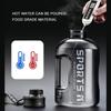 Large Capacity Sports Water Bottle 1.7/2.7L Plastic Drinking Bottle with Time Scale for Outdoor Camping Hiking Gym Men's Kettle
