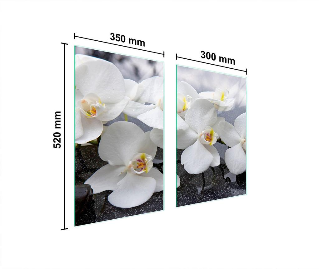 SZKLANA PŁYTA OCHRONNA DO KUCHNI 65x52 ORCHIDEA