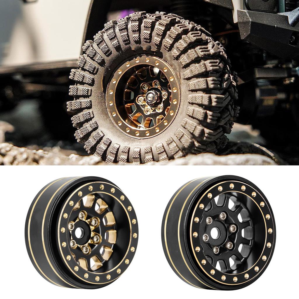 RC Car Upgrade Accessories Beadlock Rims 12-Spoke Wheels for 1/18 TRX4M 1/24 SCX24 Deadbolt- RC Crawler Beadlock Wheel