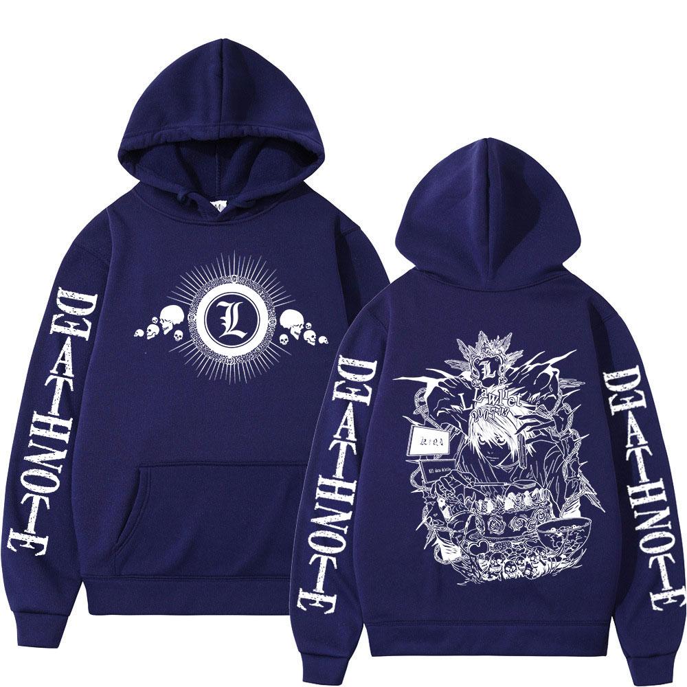 

Худи в стиле аниме Death Note, манга, Yagami Light, L·Lawliet, толстовка с капюшоном, модная свободная толстовка с длинным рукавом для мужчин и женщин, уличная одежда. 3XL