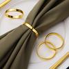 12 Stück Serviettenringe Gold Zinklegierung Minimalistische Schlaufe Servietten Schnallen Hochzeit Abendessen Tisch Dekorative Ringe Serviettenhalter