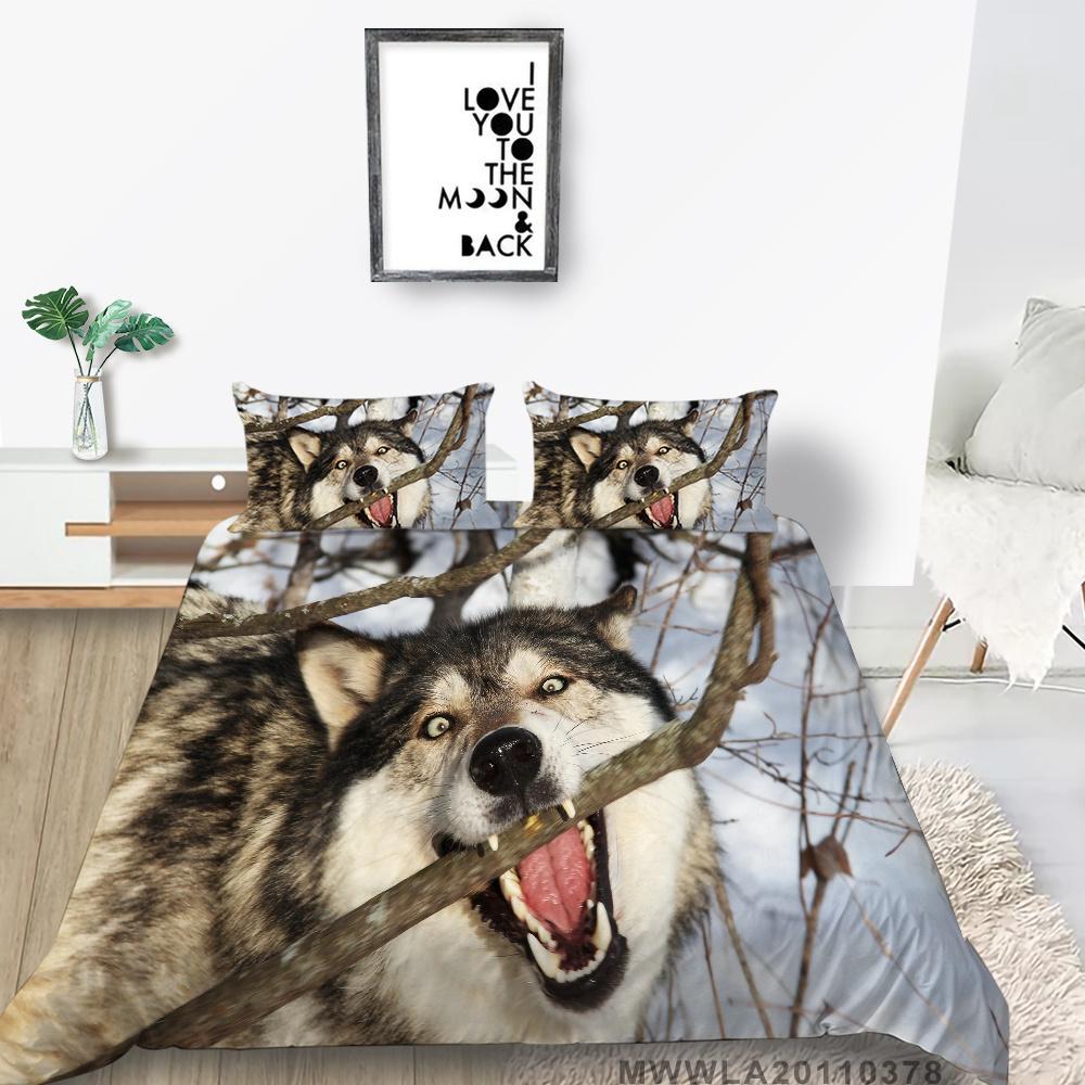 2023 neue Stil Doppel Größe Hause Bettwäsche 3D Wolf Druck Bettwäsche Abdeckung Anzug Einzigartiges Design Modische Bettwäsche Abdeckung Set Bettwäsche Abdeckung
